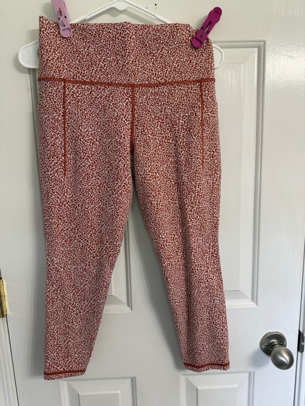 Red Speckled High-Waist Women's Leggings